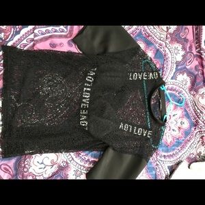 Mesh Black Two Piece Top